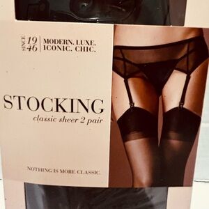 New! Vintage Deadstock Fredericks of Hollywood Sexy Sheet Black Stockings SZ 1X